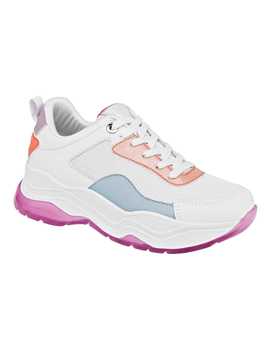 Tenis tipo Deportivo Exterior Textil Color Blanco Para Mujer De RBCOLLECTION