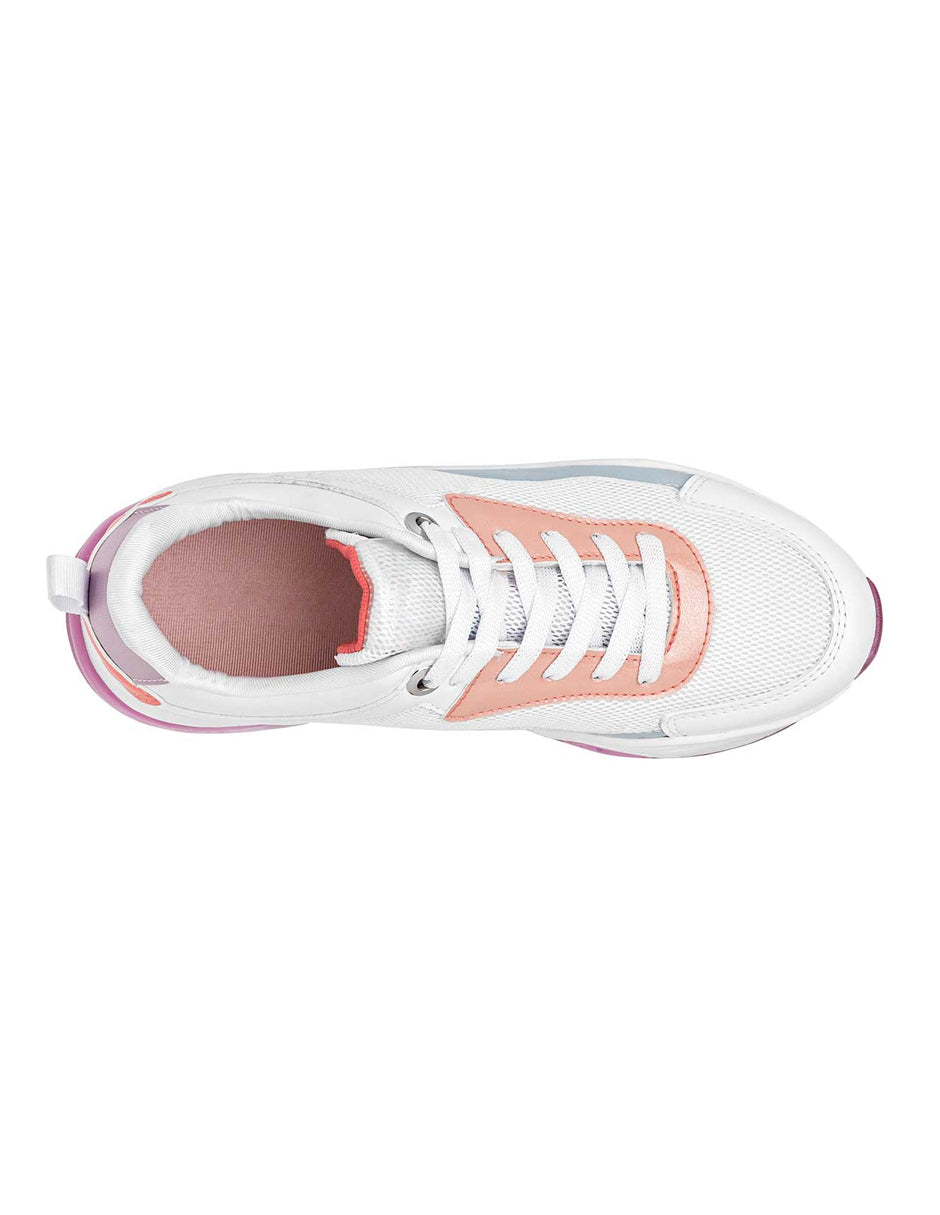 Tenis tipo Deportivo Exterior Textil Color Blanco Para Mujer De RBCOLLECTION