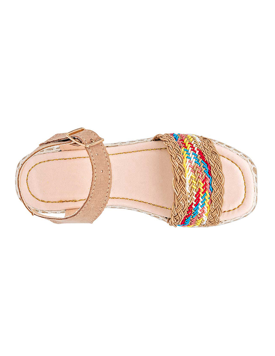 Sandalias de piso Exterior Textil Color Beige Para Mujer De RBCOLLECTION