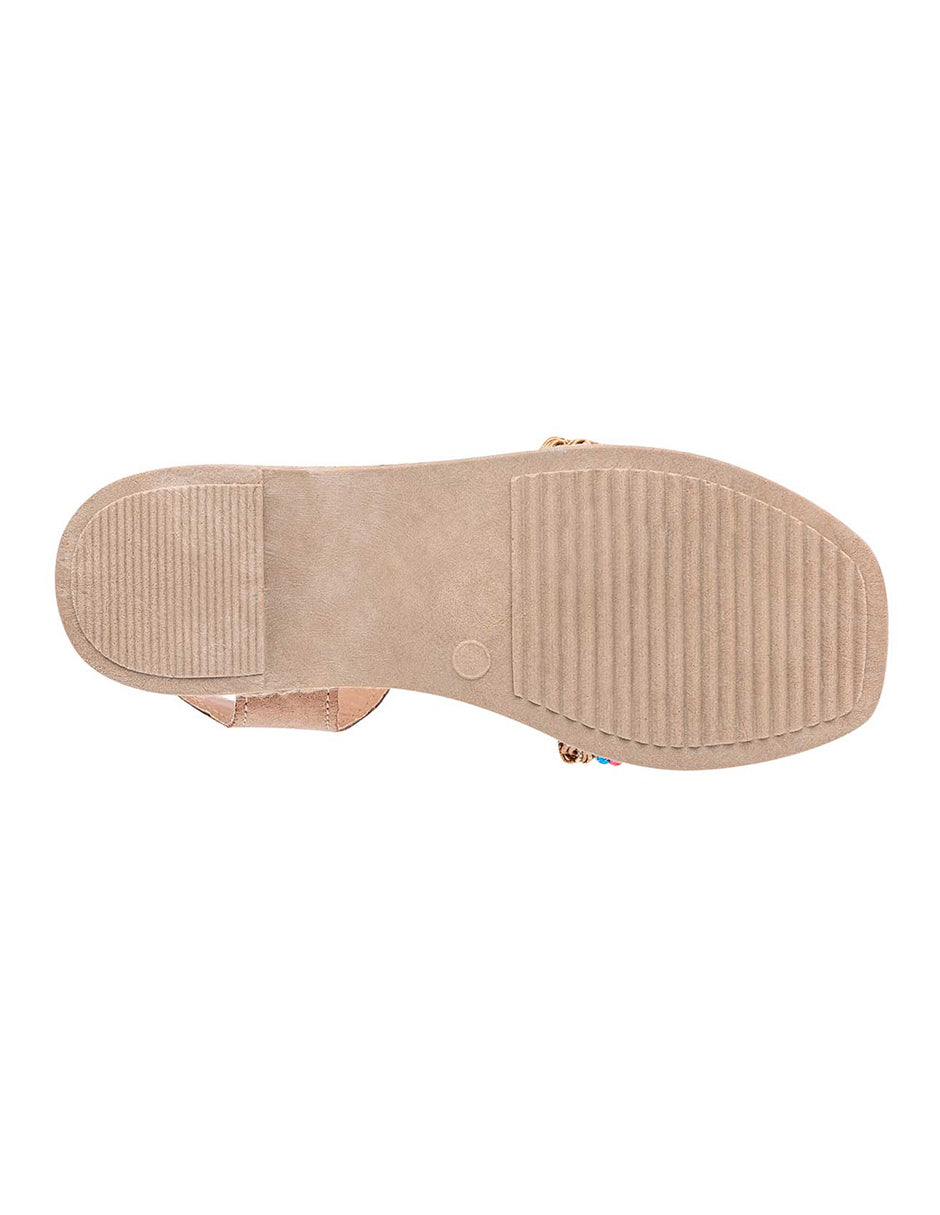 Sandalias de piso Exterior Textil Color Beige Para Mujer De RBCOLLECTION