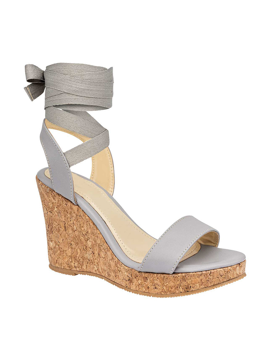 Sandalias con plataforma Exterior Piel sintética Color Gris Para Mujer De RBCOLLECTION