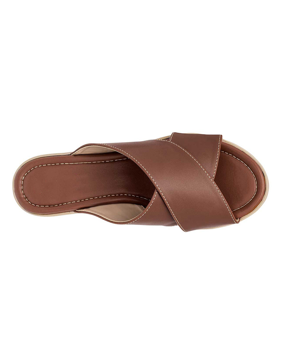 Sandalias con plataforma Exterior Piel sintética Color Café Para Mujer De RBCOLLECTION