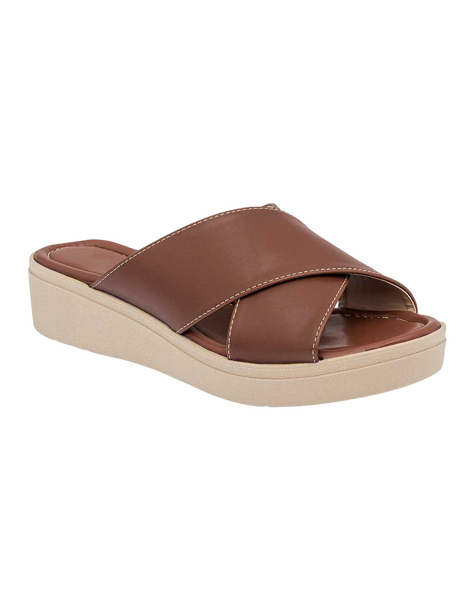 Sandalias con plataforma Exterior Piel sintética Color Café Para Mujer De RBCOLLECTION