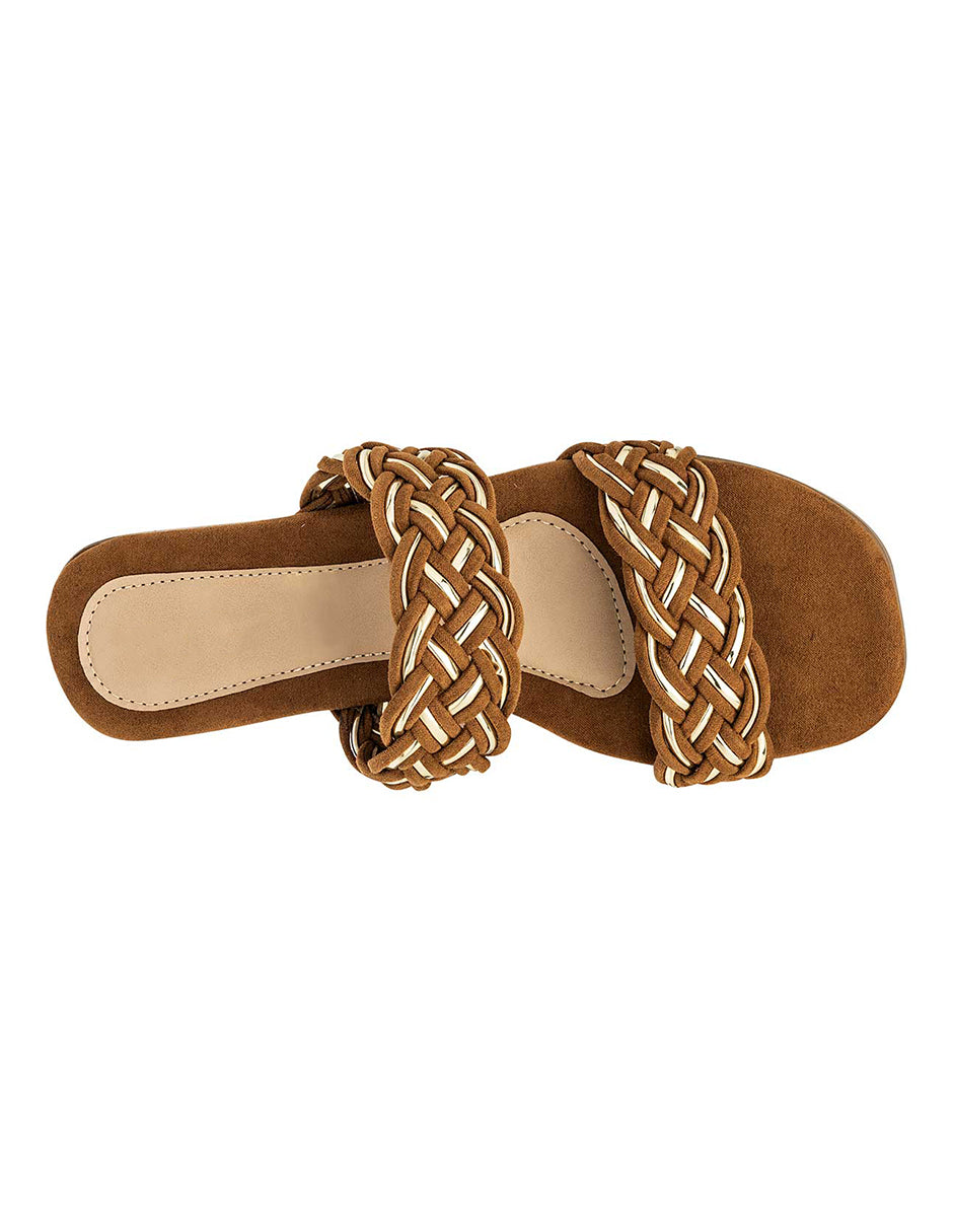 Sandalias de piso Exterior Textil Color Camel Para Mujer De RBBASICS