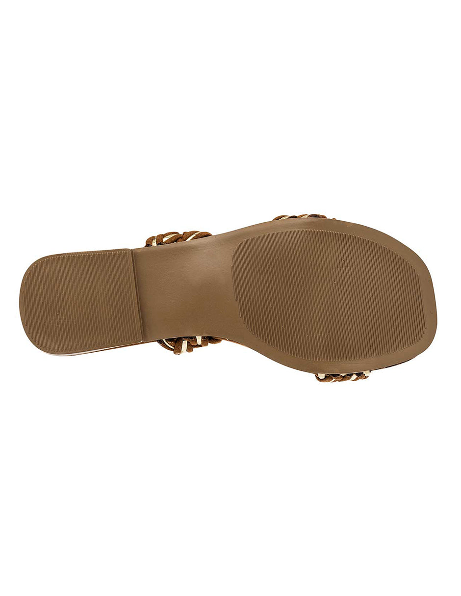Sandalias de piso Exterior Textil Color Camel Para Mujer De RBBASICS