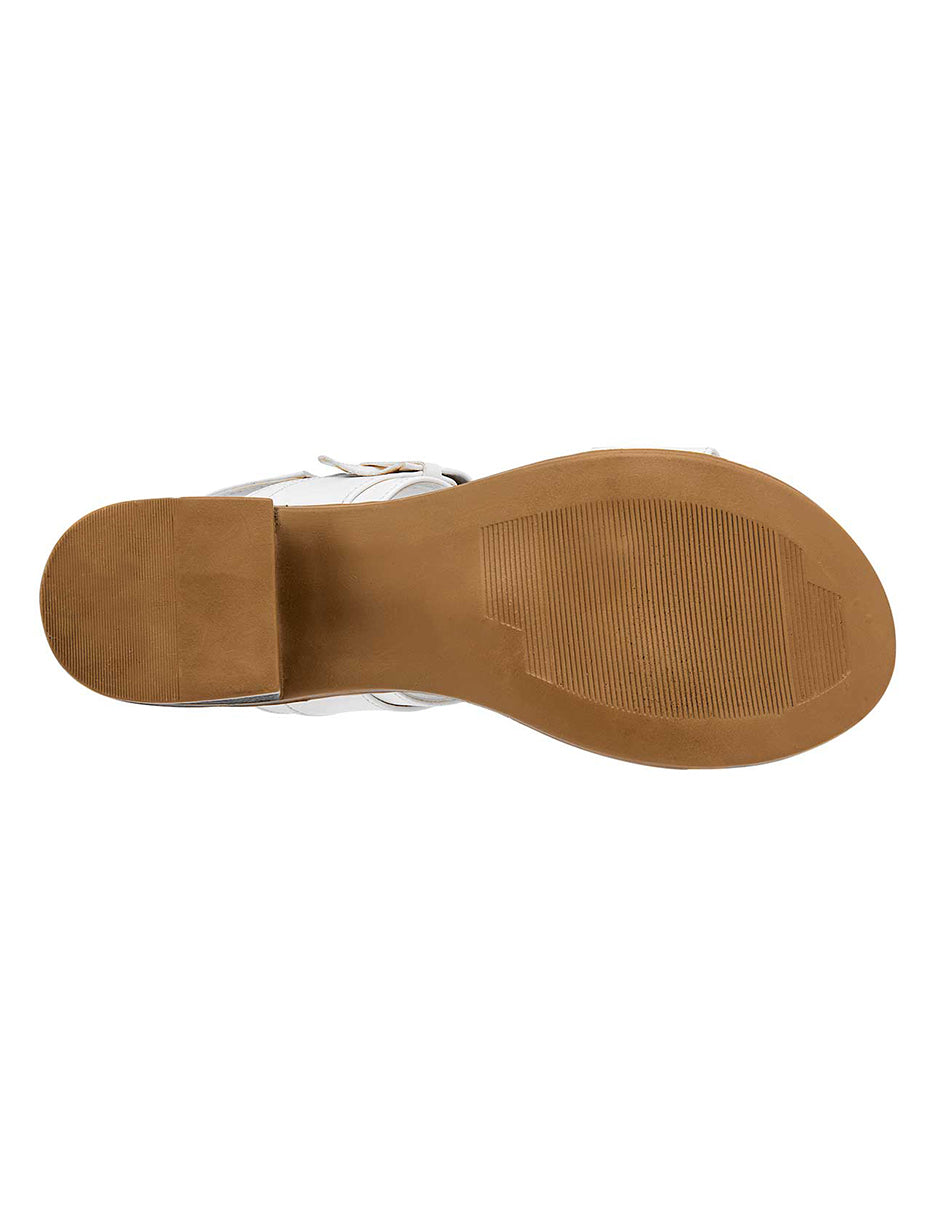Sandalia con Tacón Exterior Piel sintética Color Blanco Para Mujer De RBBASICS