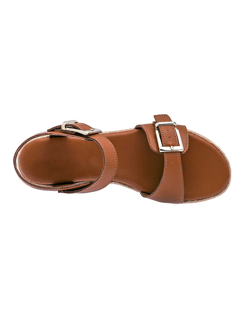 Sandalias de piso Exterior Piel sintética Color Camel Para Mujer De RBCOLLECTION