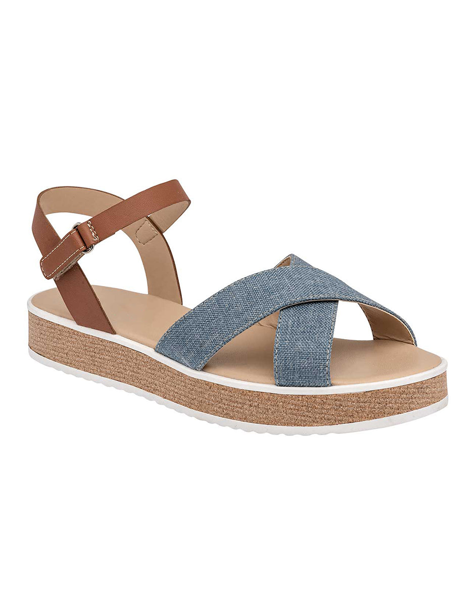 Sandalias de piso Exterior Textil Color Azul Para Mujer De RBCOLLECTION