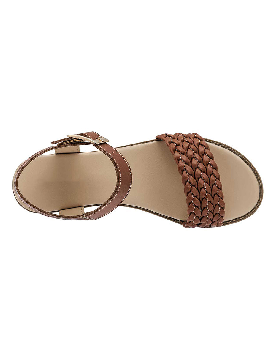 Sandalias de piso Exterior Piel sintética Color Camel Para Mujer De RBCOLLECTION