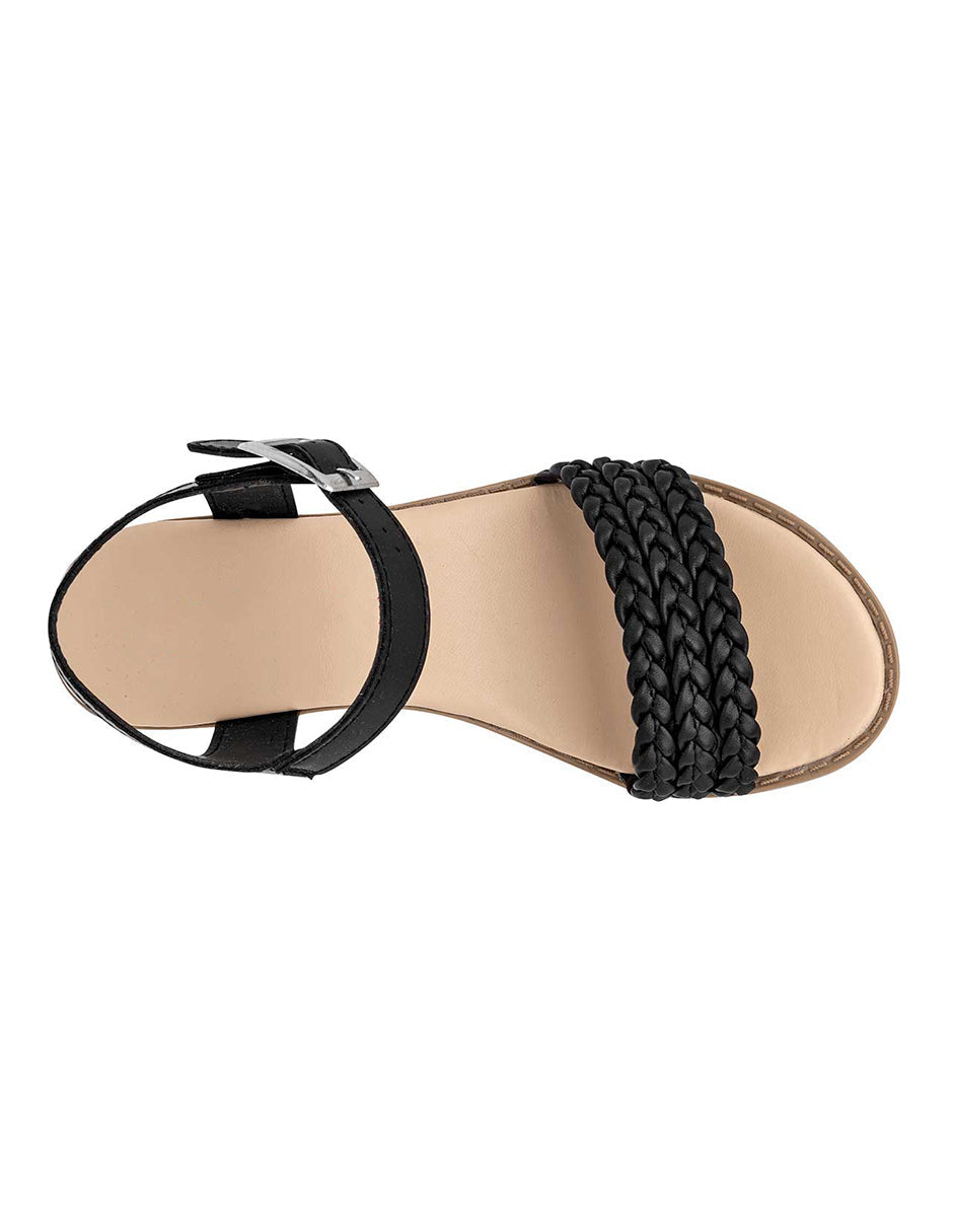 Sandalias de piso Exterior Piel sintética Color Negro Para Mujer De RBCOLLECTION