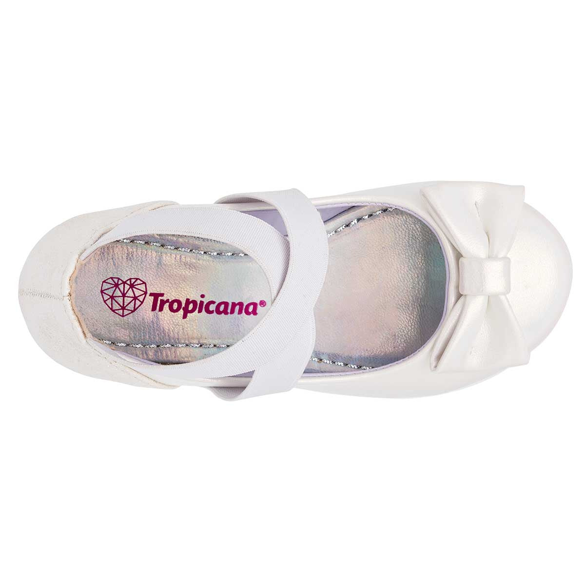 Zapato Mary Jane Exterior Sintético Color Blanco Nacar Para Mujer De Tropicana