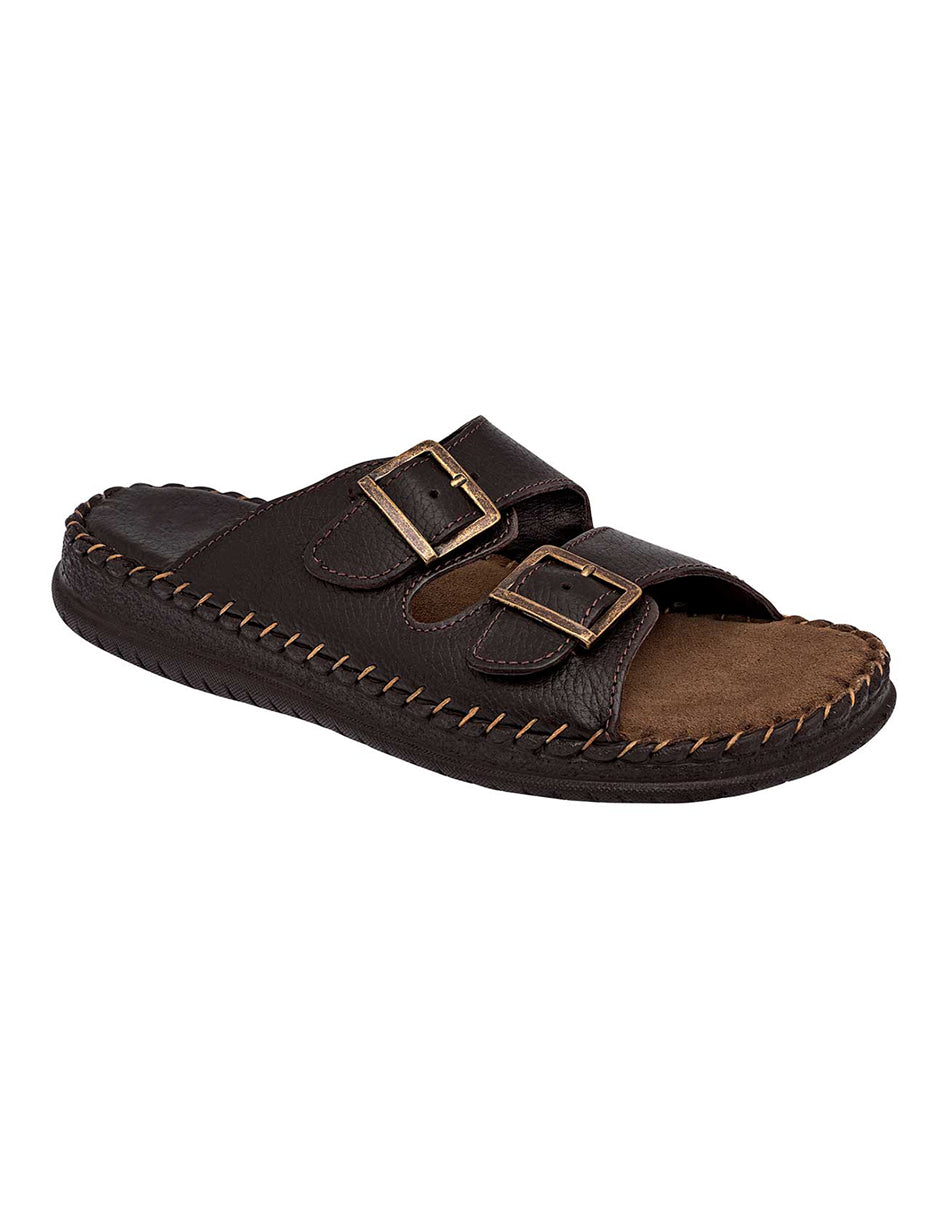 Sandalias de piso Exterior Piel Color Café Para Hombre De RBCOLLECTION