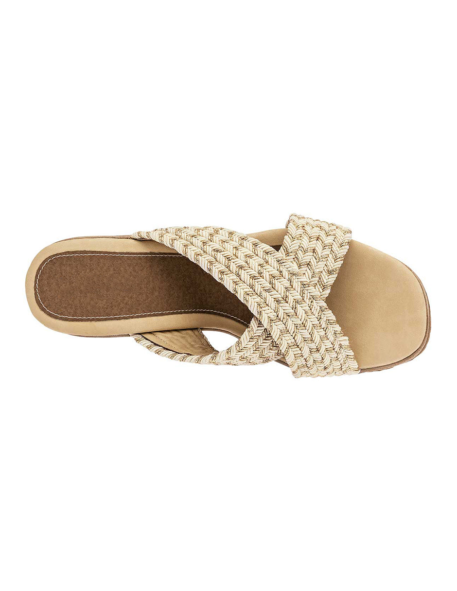 Sandalias con plataforma Exterior Textil Color Beige Para Mujer De RBCOLLECTION