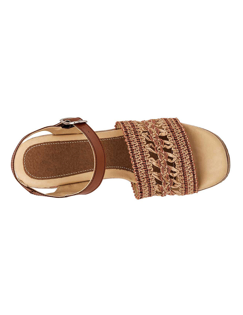 Sandalias con plataforma Exterior Textil Color Café Con Beige Para Mujer De RBCOLLECTION