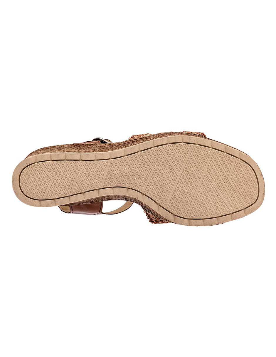 Sandalias con plataforma Exterior Textil Color Café Con Beige Para Mujer De RBCOLLECTION