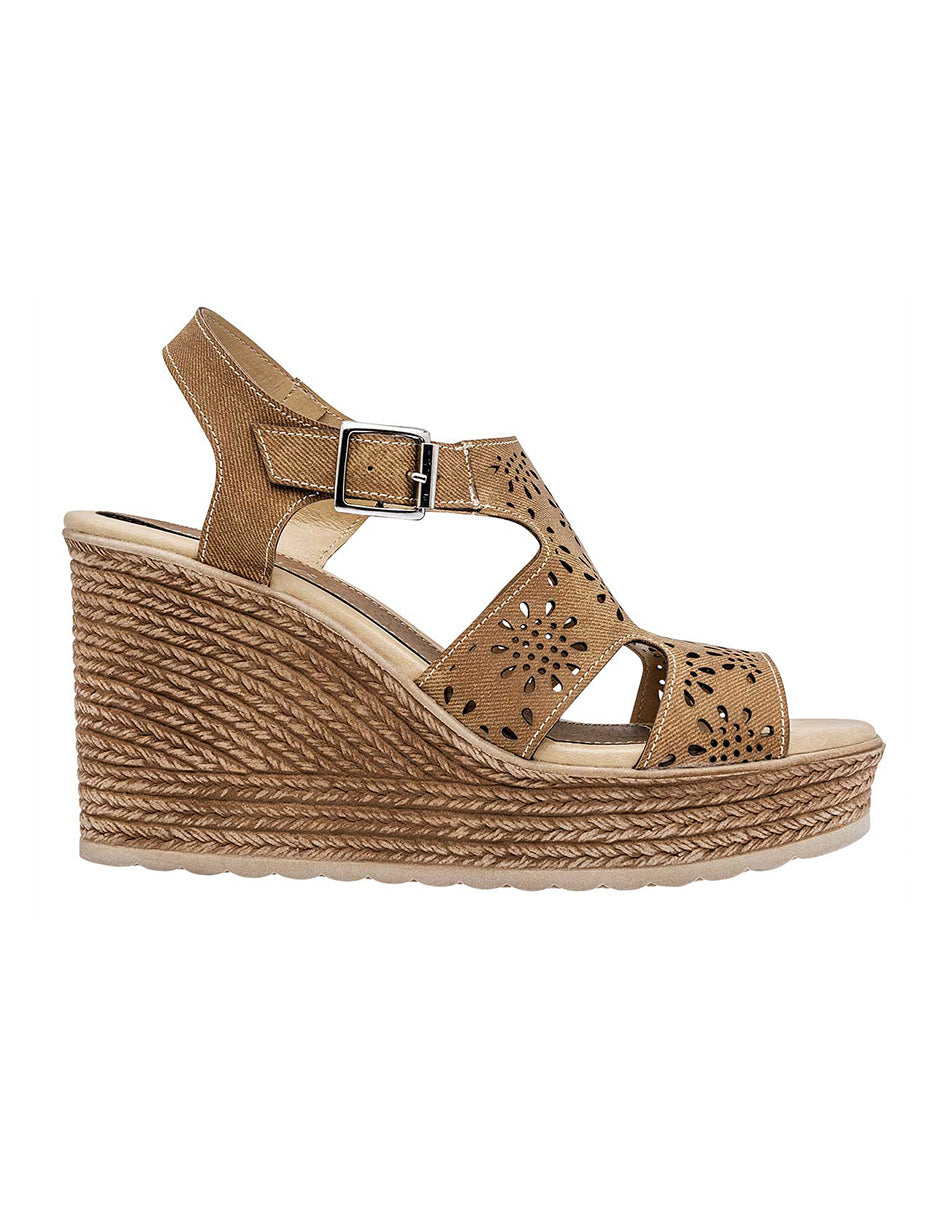 Sandalias con plataforma Exterior Piel sintética Color Camel Para Mujer De RBCOLLECTION