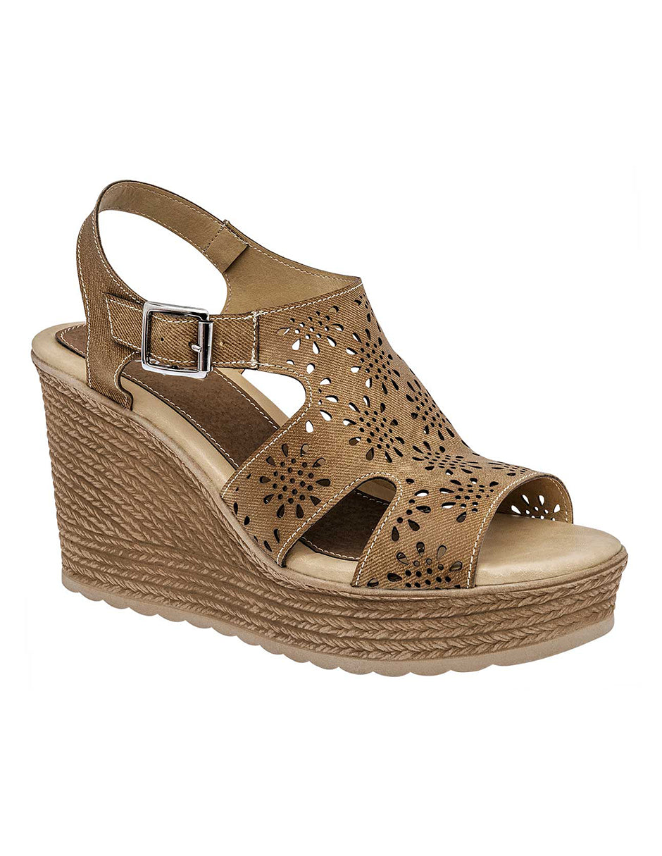 Sandalias con plataforma Exterior Piel sintética Color Camel Para Mujer De RBCOLLECTION