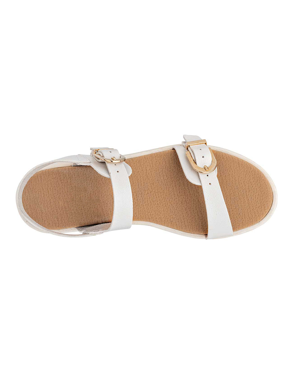 Sandalias de piso Exterior Piel sintética Color Blanco Para Mujer De RBCOLLECTION