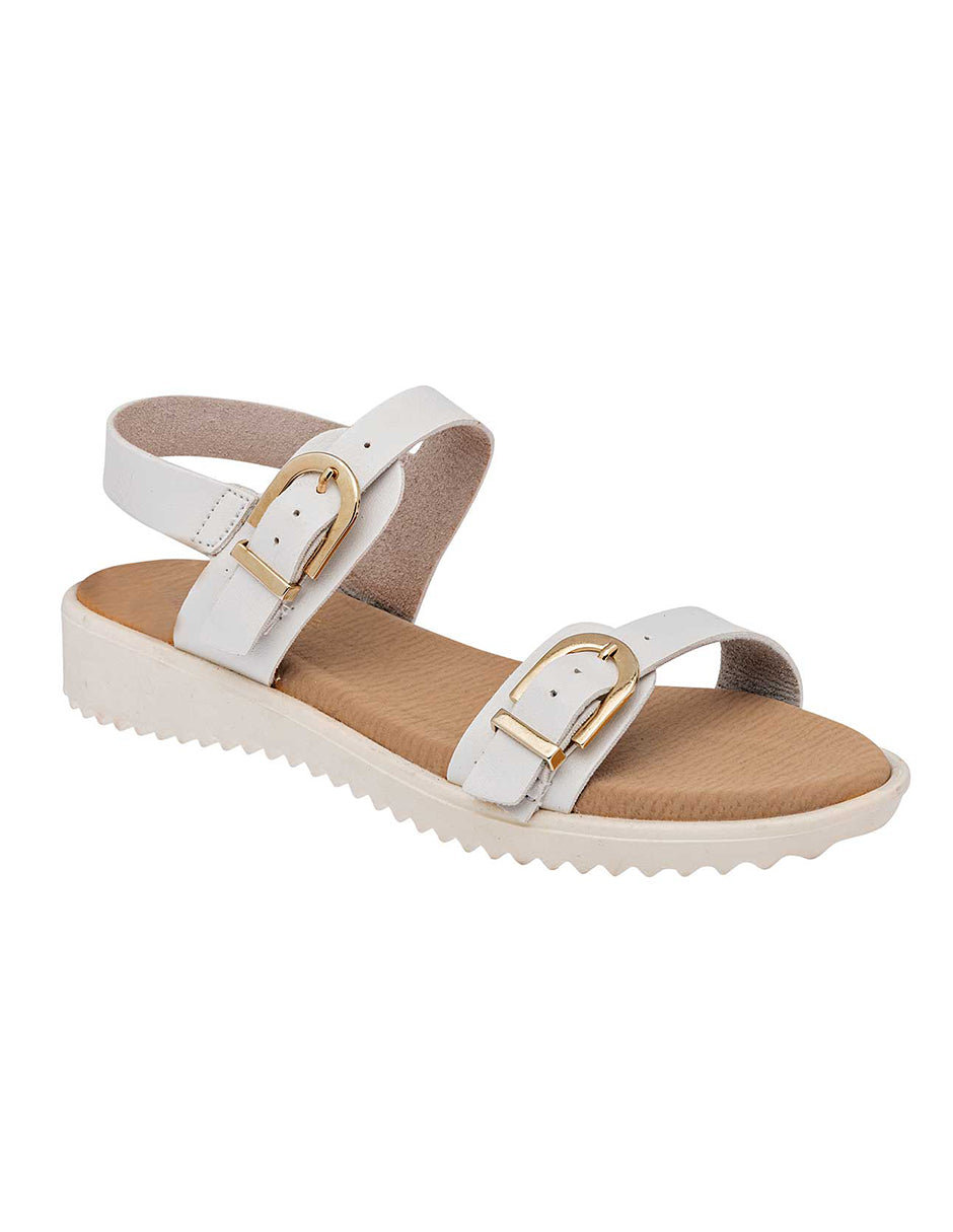 Sandalias de piso Exterior Piel sintética Color Blanco Para Mujer De RBCOLLECTION