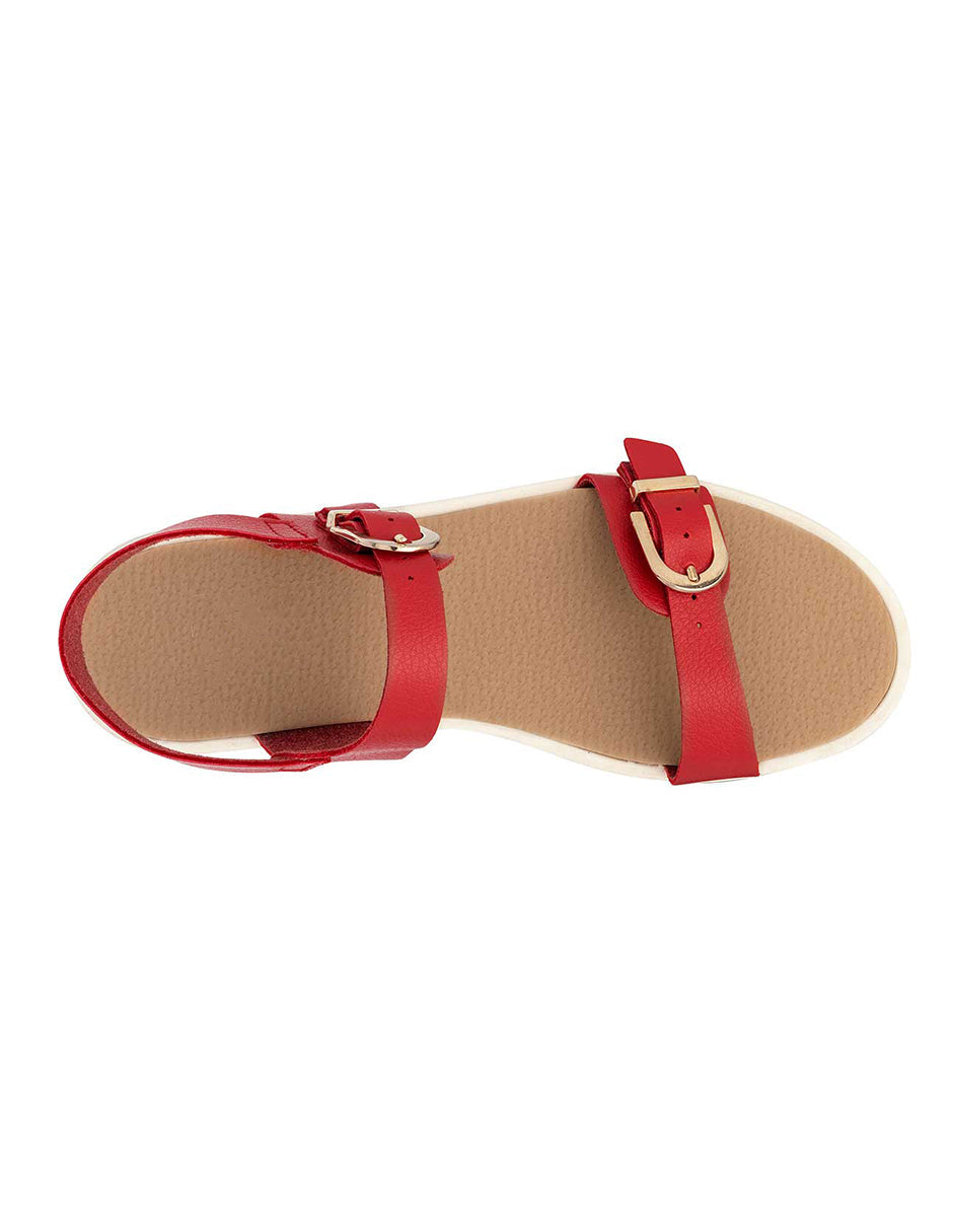 Sandalias de piso Exterior Piel sintética Color Rojo Para Mujer De RBCOLLECTION