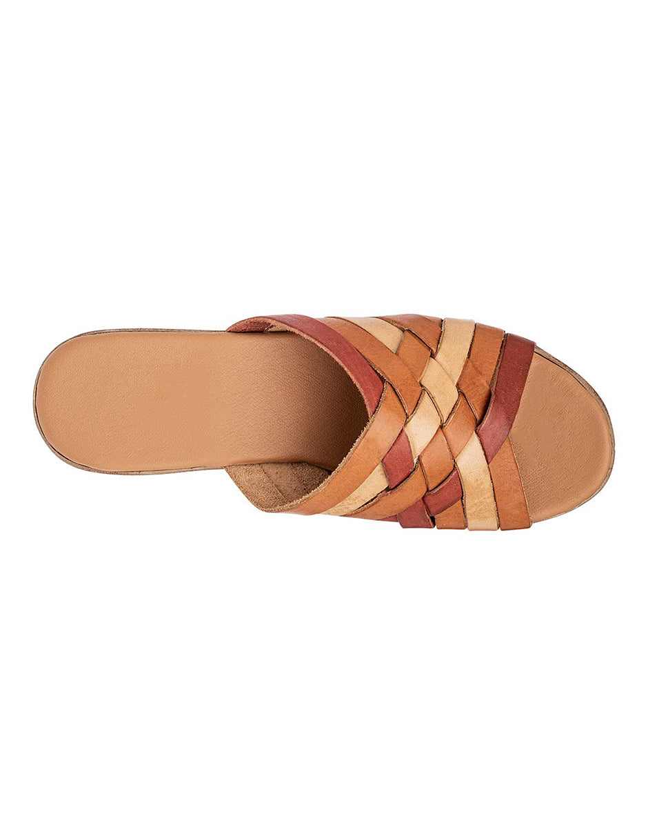 Sandalias con plataforma Exterior Piel sintética Color Camel Para Mujer De RBCOLLECTION