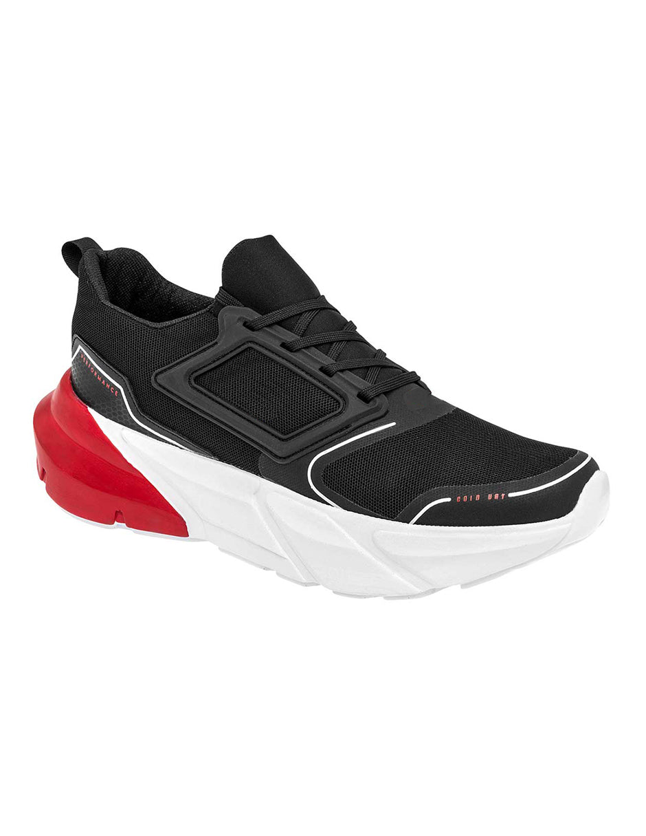 Tenis Tipo deportivo Exterior Textil Color Negro Con Rojo Para Hombre De RBCOLLECTION