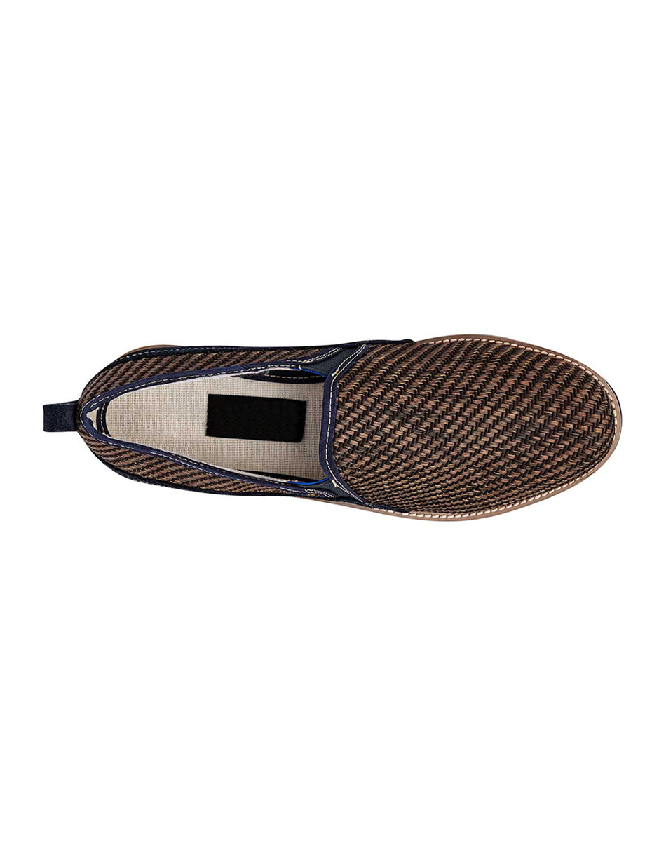 Mocasines Exterior Textil Color Café Con Marino Para Hombre De RBCOLLECTION