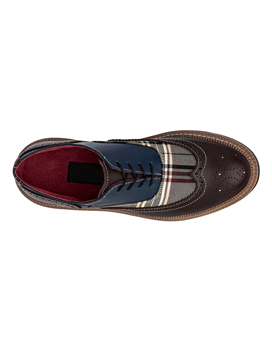 Zapato Oxfords Exterior Textil Color Café Para Hombre De RBCOLLECTION