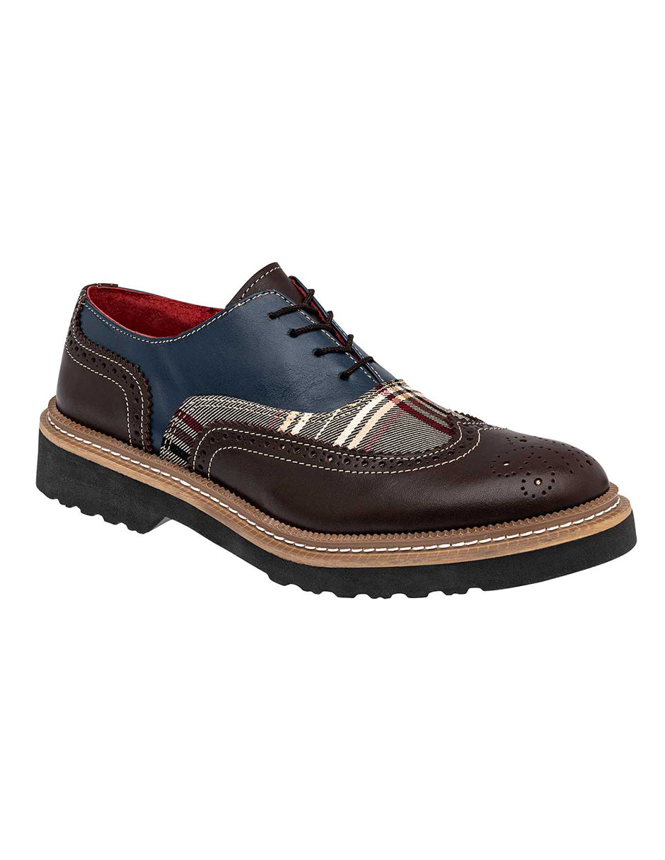 Zapato Oxfords Exterior Textil Color Café Para Hombre De RBCOLLECTION