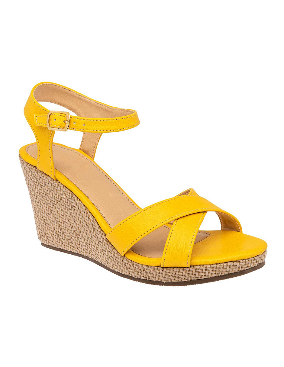 Sandalias con plataforma Exterior Piel sintética Color Amarillo Para Mujer De RBCOLLECTION