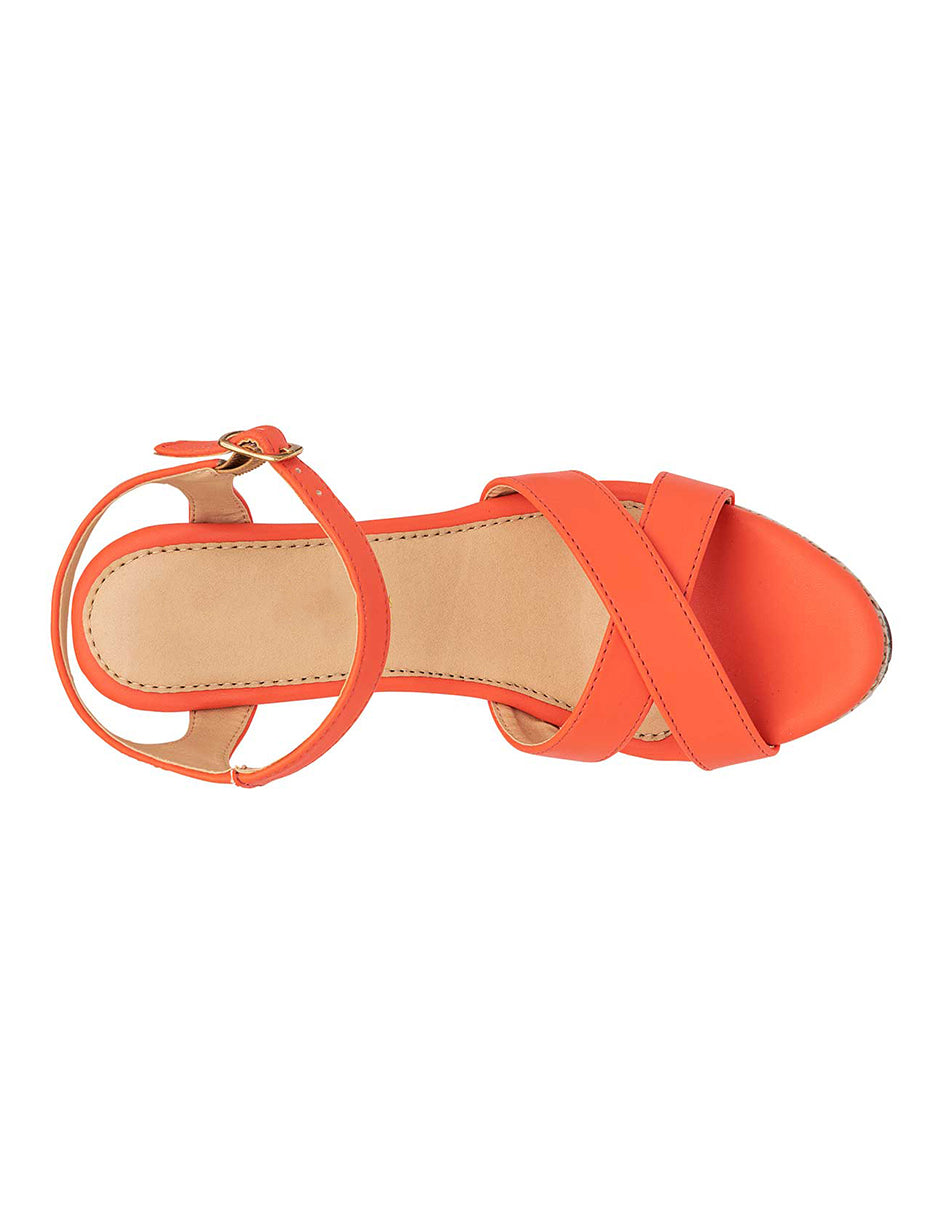 Sandalias con plataforma Exterior Piel sintética Color Naranja Para Mujer De RBCOLLECTION