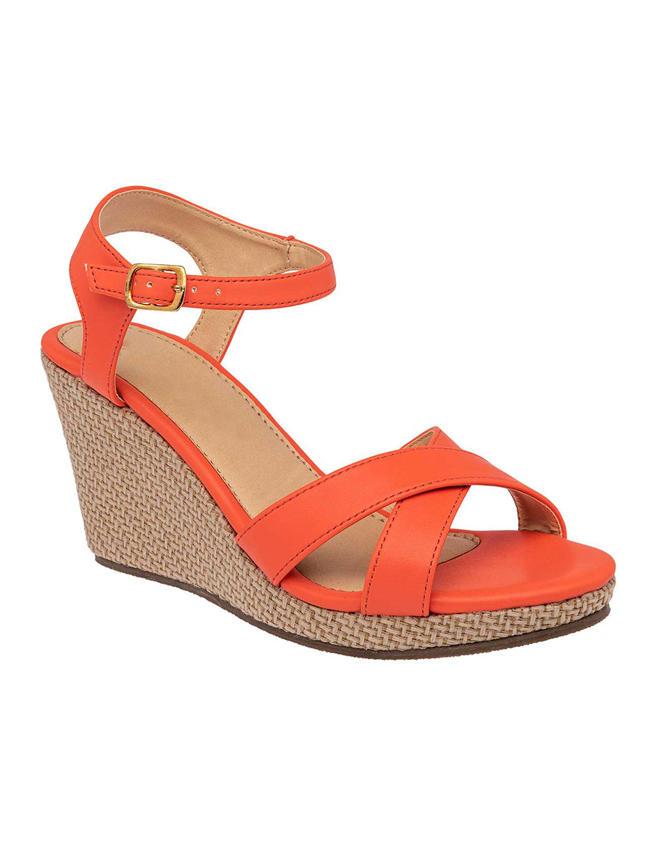 Sandalias con plataforma Exterior Piel sintética Color Naranja Para Mujer De RBCOLLECTION