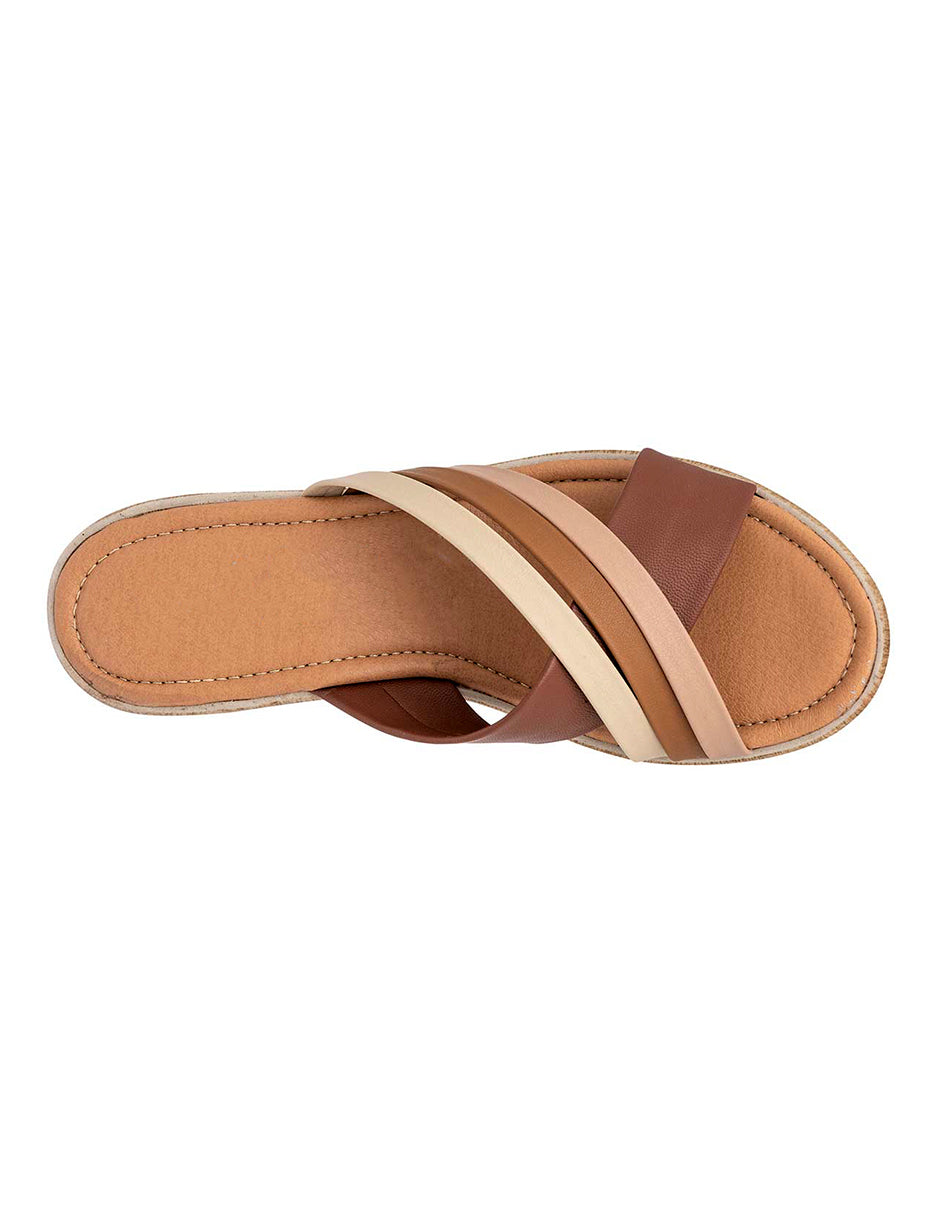 Sandalias con plataforma Exterior Piel sintética Color Café Para Mujer De RBCOLLECTION