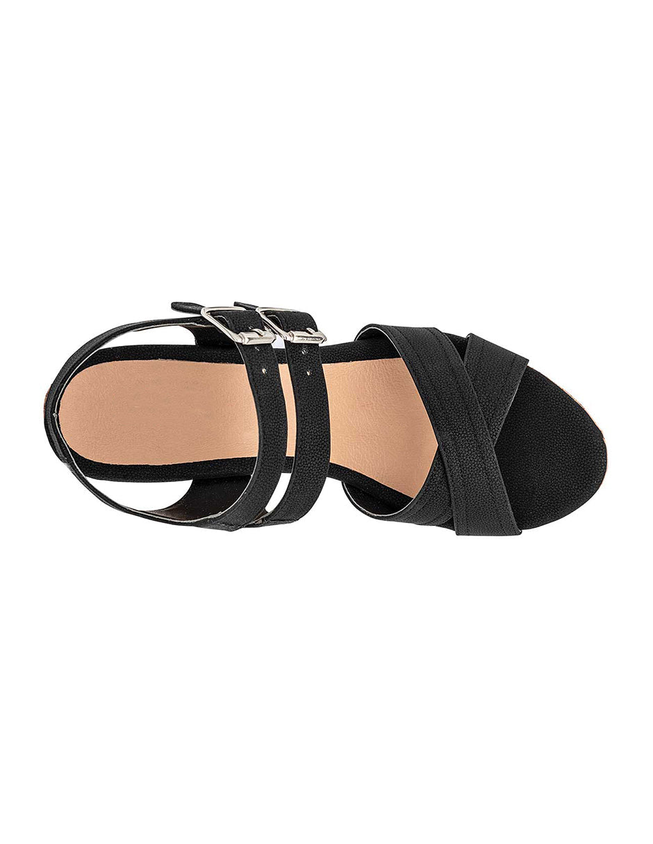 Sandalias con plataforma Exterior Piel sintética Color Negro Para Mujer De RBCOLLECTION