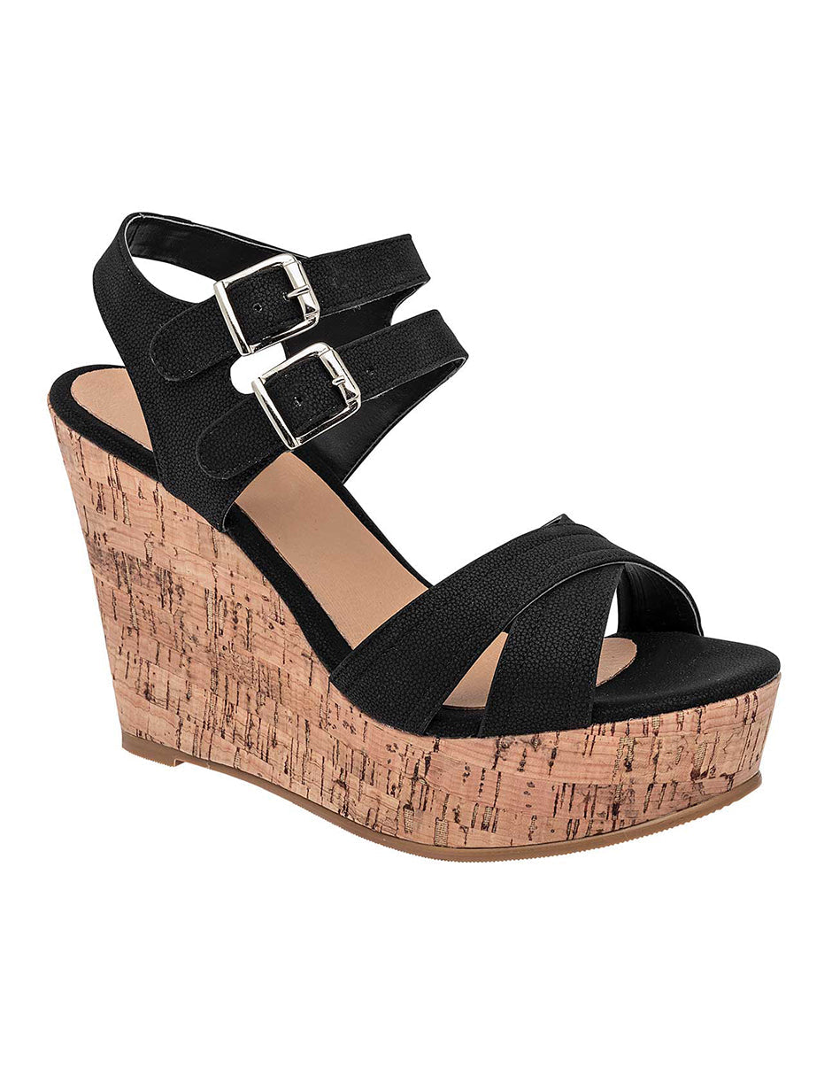 Sandalias con plataforma Exterior Piel sintética Color Negro Para Mujer De RBCOLLECTION