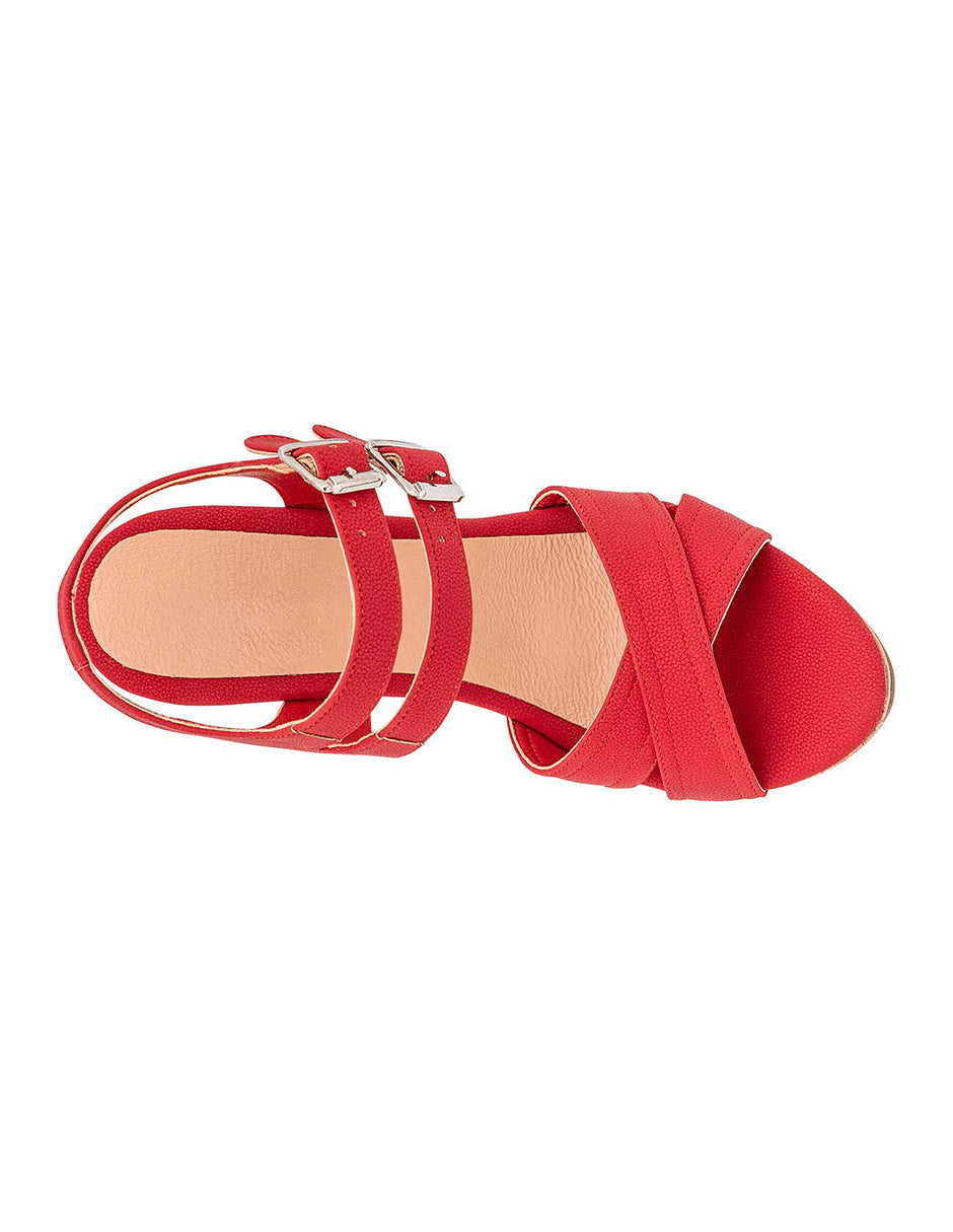 Sandalias con plataforma Exterior Piel sintética Color Rojo Para Mujer De RBCOLLECTION