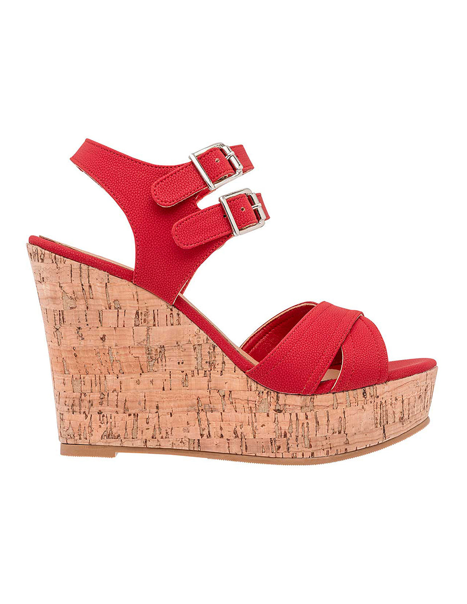 Sandalias con plataforma Exterior Piel sintética Color Rojo Para Mujer De RBCOLLECTION