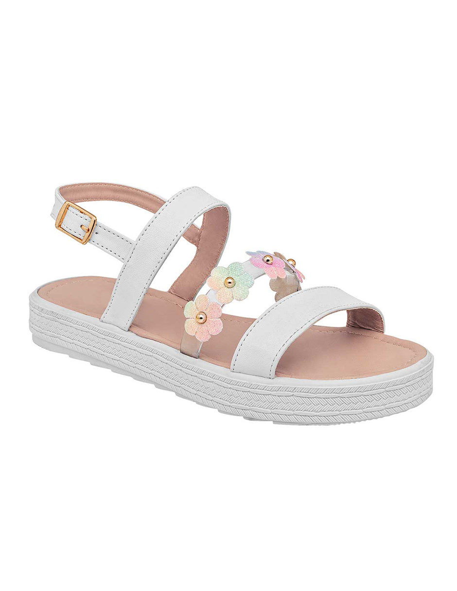 Sandalias de piso Exterior Piel sintética Color Blanco Para Mujer De RBBASICS