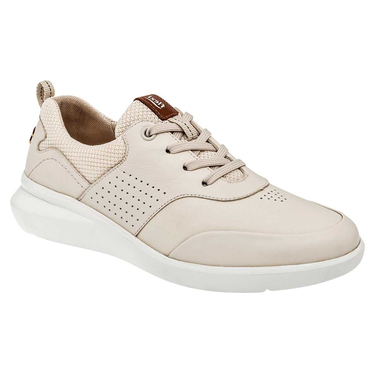 Zapato Confort Exterior Piel Color Beige  Para Mujer De Flexi