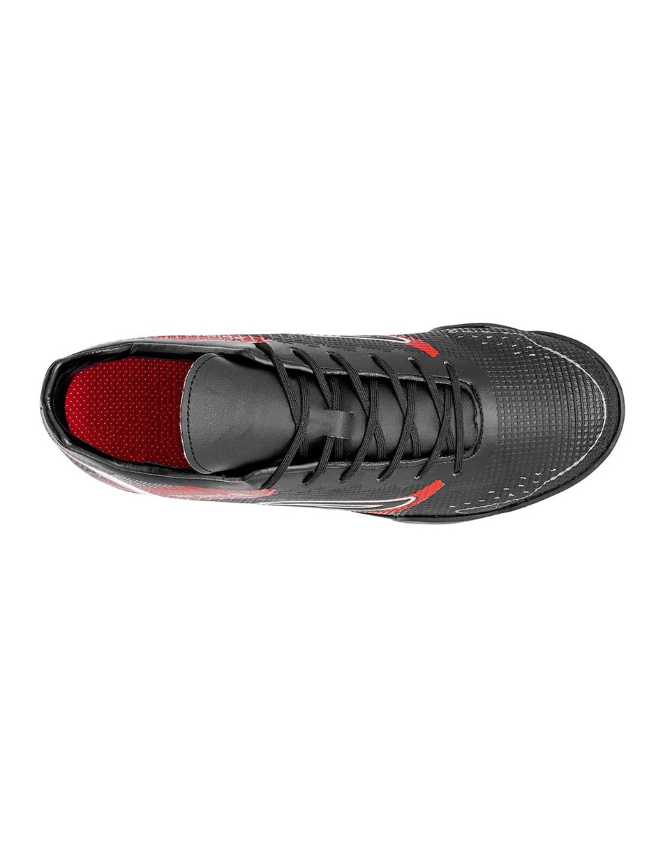 Tenis para Fútbol Exterior Sintético Color Negro Con Rojo Para Hombre De RBBASICS