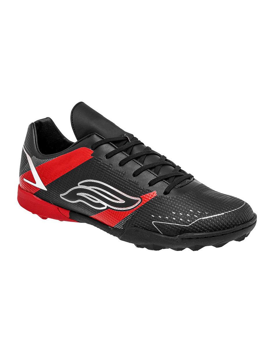 Tenis para Fútbol Exterior Sintético Color Negro Con Rojo Para Hombre De RBBASICS