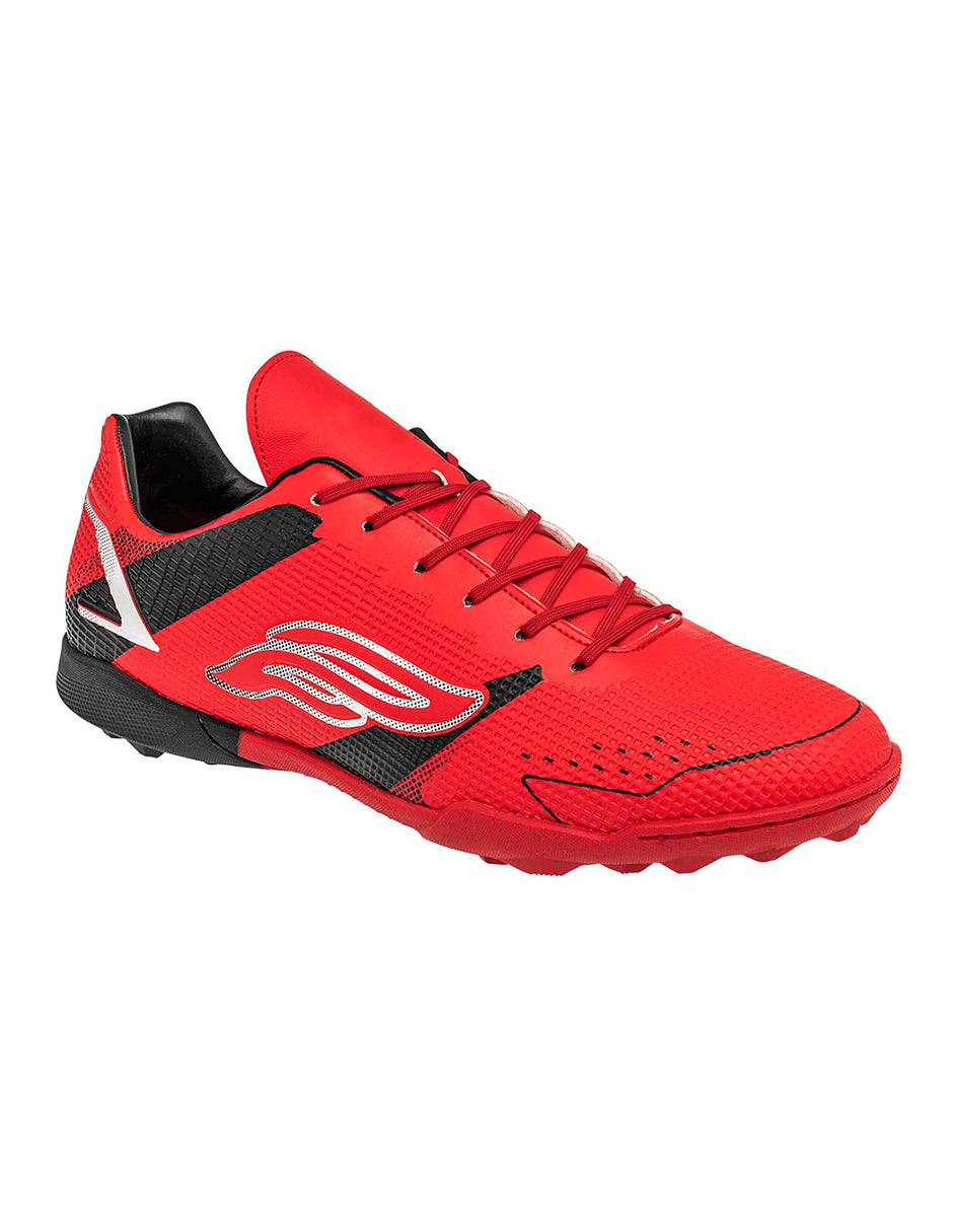 Tenis para Fútbol Exterior Sintético Color Rojo Con Negro Para Hombre De RBBASICS