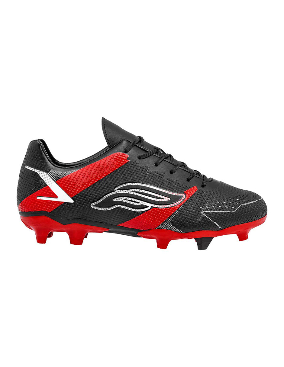 Tenis para Fútbol Exterior Sintético Color Negro Con Rojo Para Hombre De RBBASICS