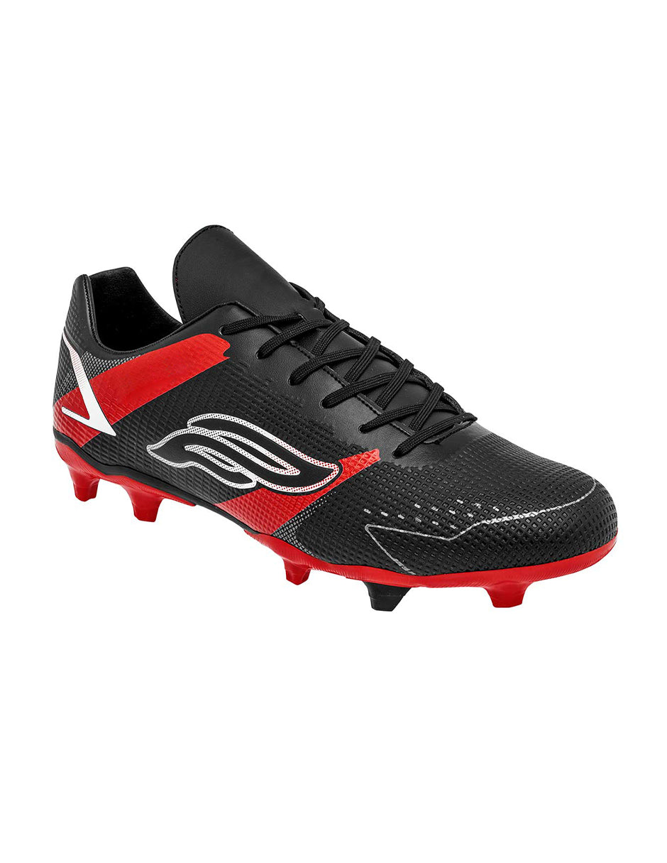 Tenis para Fútbol Exterior Sintético Color Negro Con Rojo Para Hombre De RBBASICS