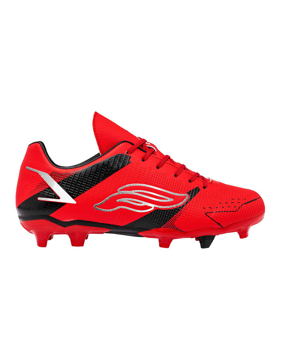 Tenis para Fútbol Exterior Sintético Color Rojo Con Negro Para Hombre De RBBASICS