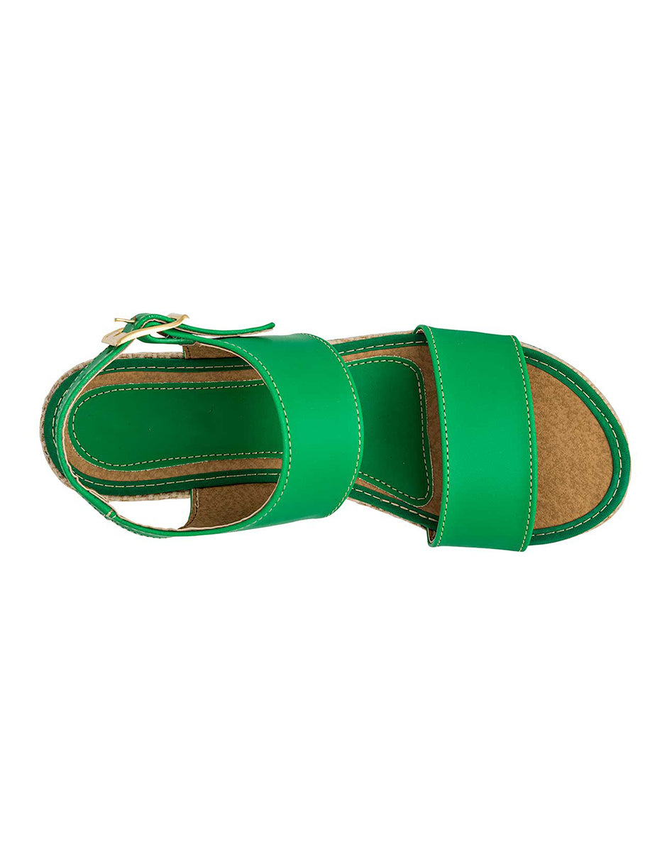 Sandalias con plataforma Exterior Piel sintética Color Verde Para Mujer De RBCOLLECTION