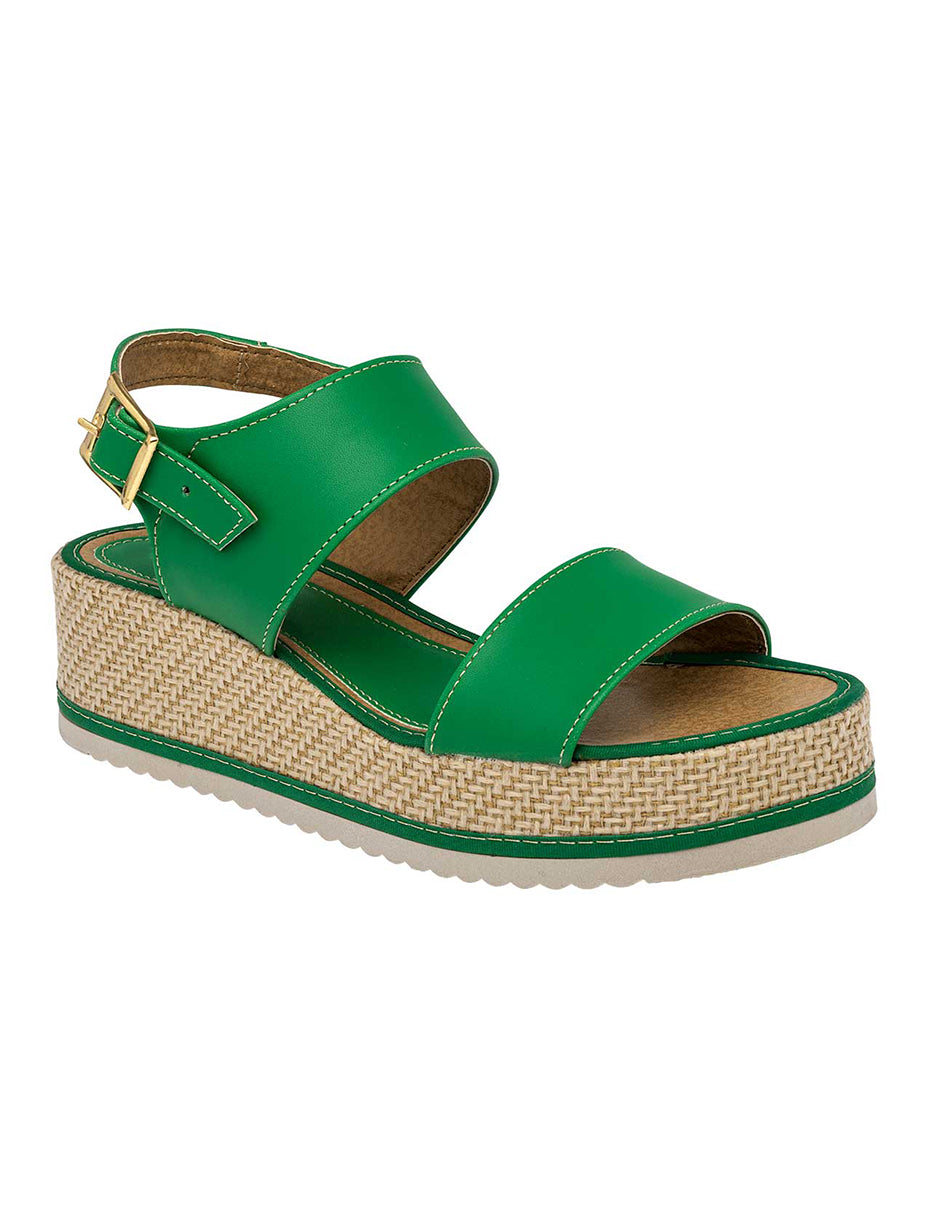 Sandalias con plataforma Exterior Piel sintética Color Verde Para Mujer De RBCOLLECTION