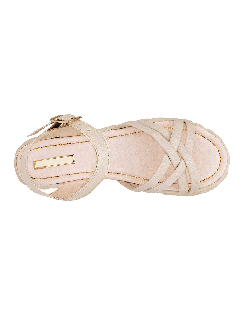 Sandalias de piso Exterior Piel sintética Color Beige  Para Mujer De RBCOLLECTION