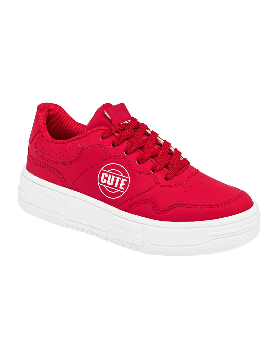 Tenis tipo Deportivo Exterior Sintético Color Rojo Para Mujer De RBCOLLECTION