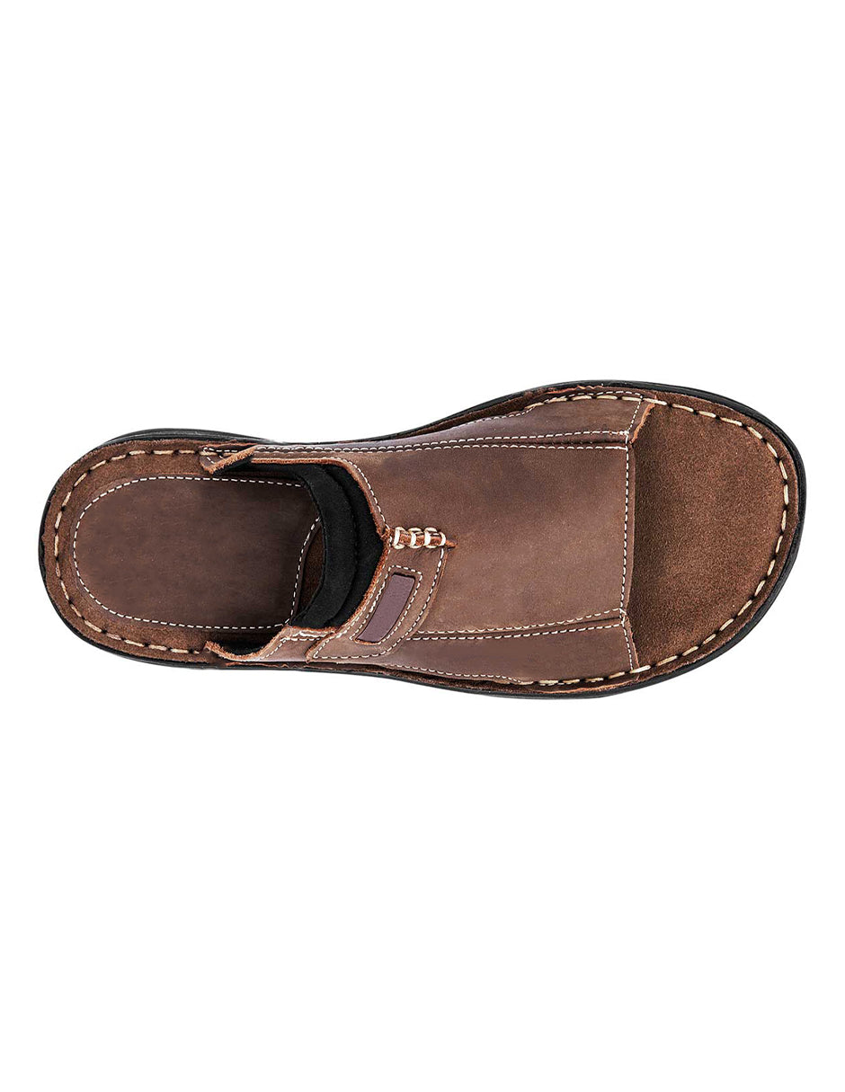 Sandalias de piso Exterior Piel Color Café Para Hombre De RBCOLLECTION